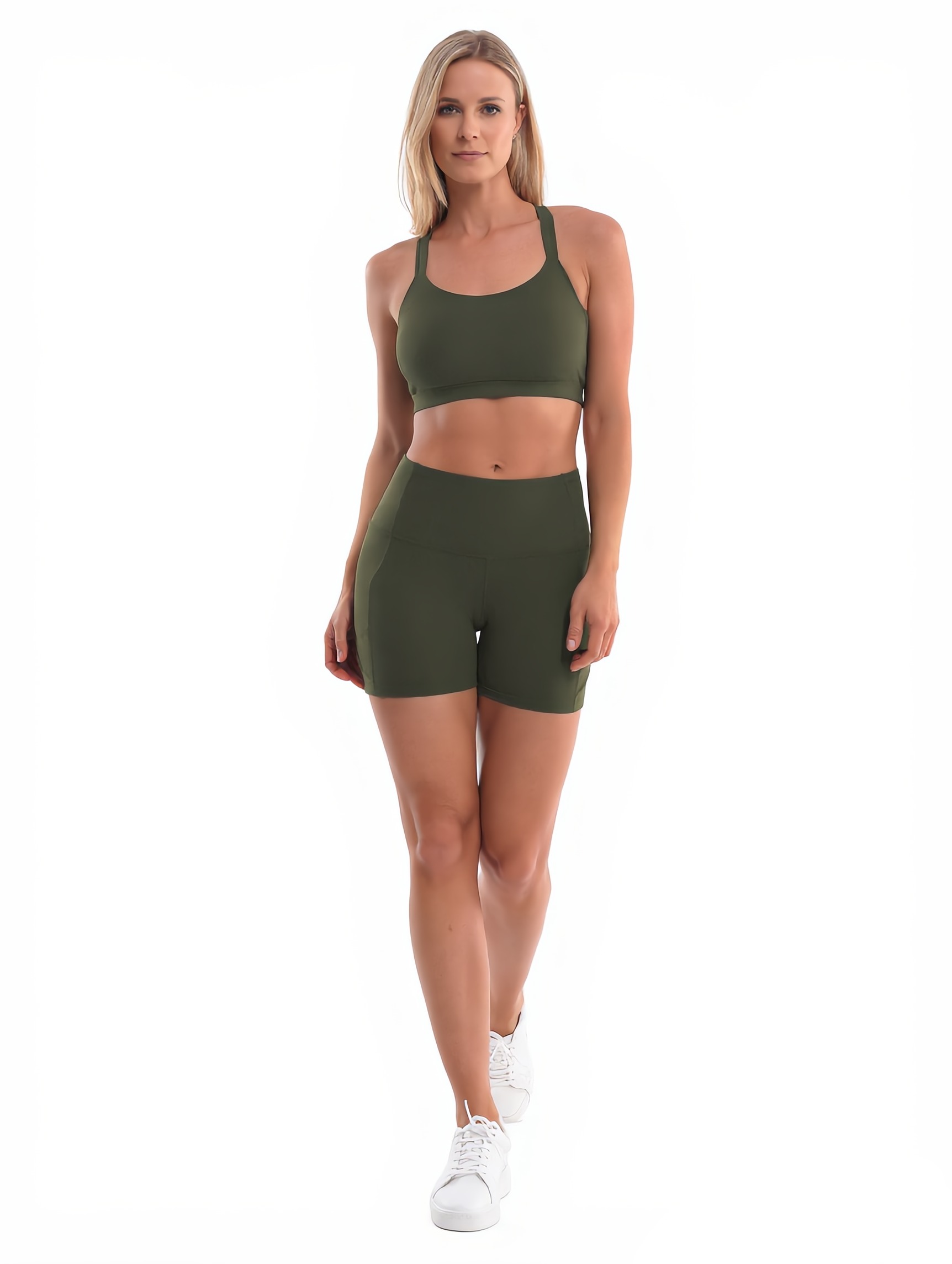Yoga Shorts in Green — The Late Summer Edit style look